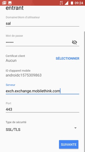 Faites défiler vers le bas et sélectionnez SUIVANTE