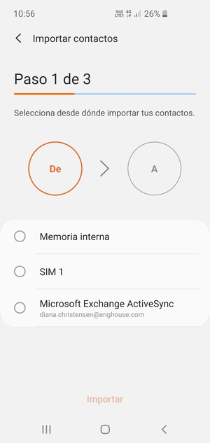 Seleccione SIM 1 o SIM 2