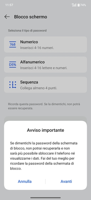 Seleziona Avanti