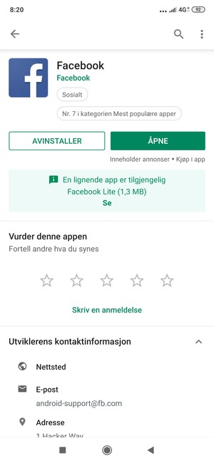 Velg ÅPNE