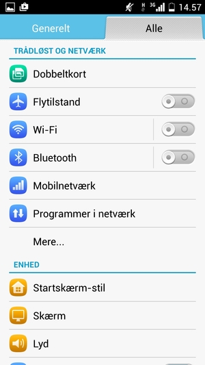Vælg Mobilnetværk