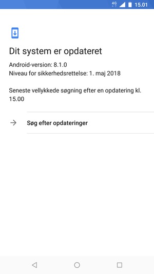 Hvis din telefon er opdateret, vil du se følgende skærmbillede