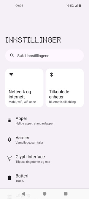 Velg Nettverk og internett