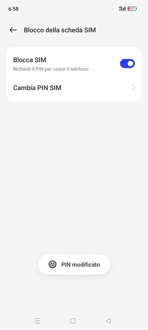 Il tuo PIN SIM è stato modificato