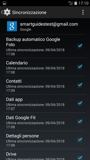 Spunta tutte le caselle di controllo