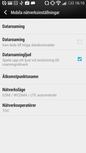 För att byta nätverk om nätverksproblem uppstår, välj Nätverksoperatörer