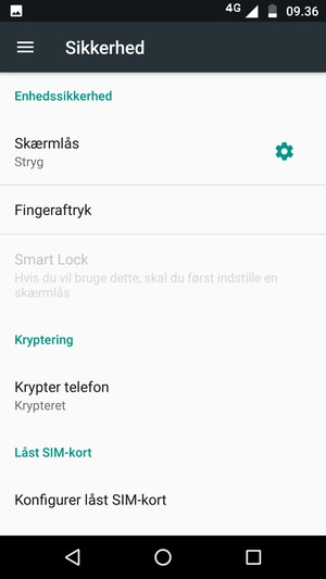 Vælg Konfigurer låst SIM-kort