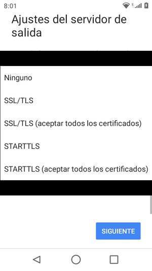 Seleccione Ninguno y SIGUIENTE