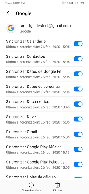 Seleccione Sincronizar ahora