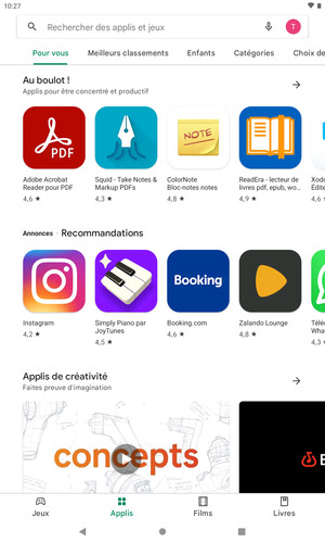 Sélectionnez la barre de Recherche
