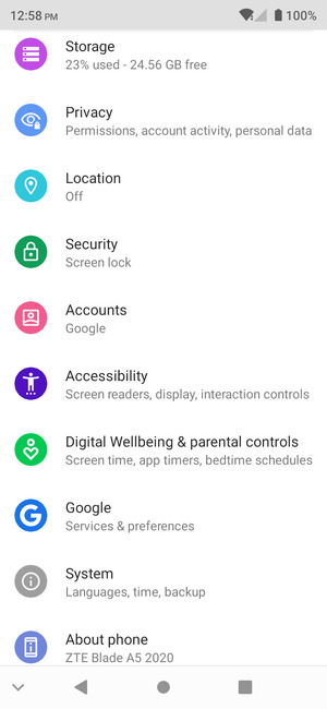 Scroll to and select  Accounts