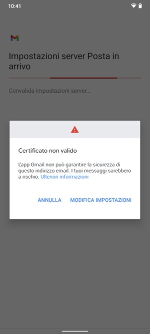 Seleziona MODIFICA IMPOSTAZIONI