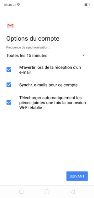 Sélectionnez SUIVANT