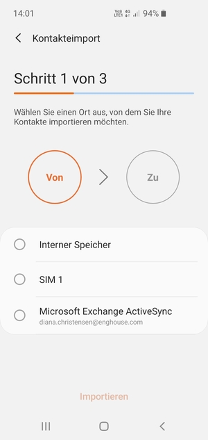 Wählen Sie SIM 1 oder SIM 2