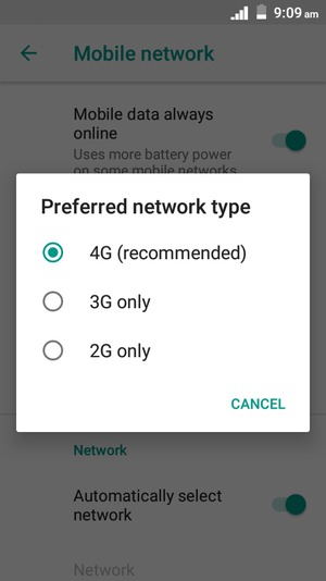 Select your preferred option