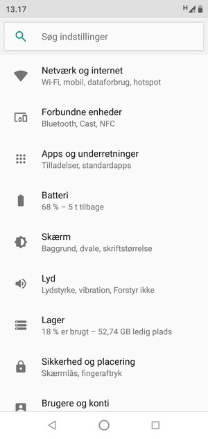 Vælg Netværk og internet