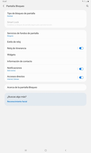 Seleccione Tipo de bloqueo de pantalla