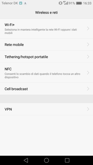 Seleziona Rete mobile