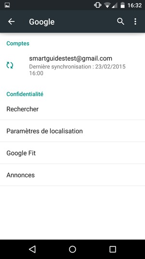 Sélectionnez votre compte