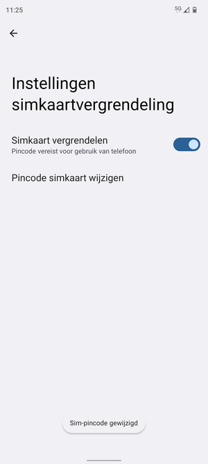 Uw Sim-pincode is gewijzigd