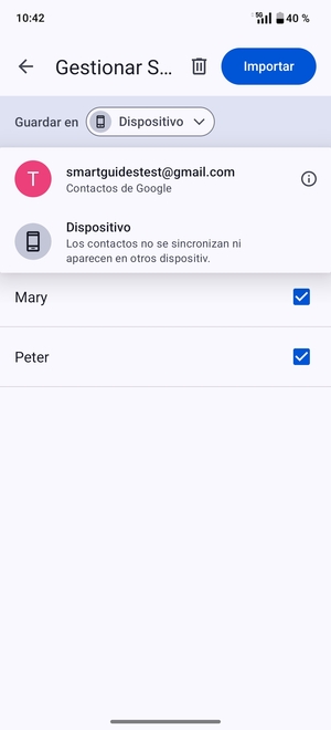 Seleccione su cuenta  Google