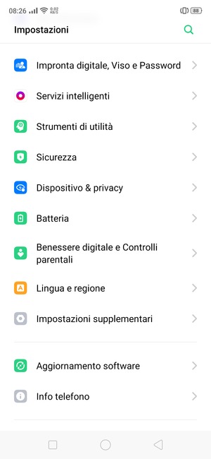 Scorri e seleziona Aggiornamento software