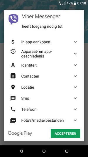 Selecteer ACCEPTEREN