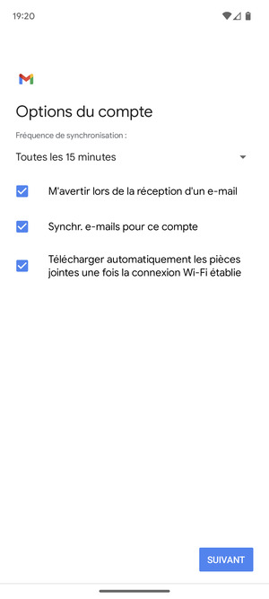 Sélectionnez SUIVANT