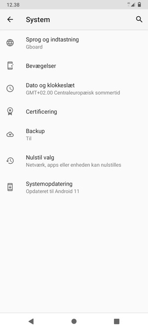 Vælg Systemopdatering