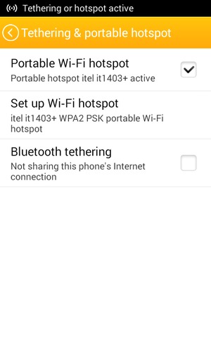 Your phone is now set up for use as a modem