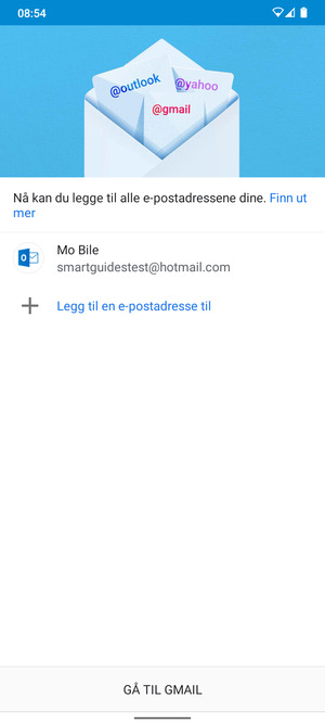Velg GÅ TIL GMAIL