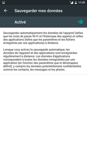 Sélectionnez  le bouton Retour
