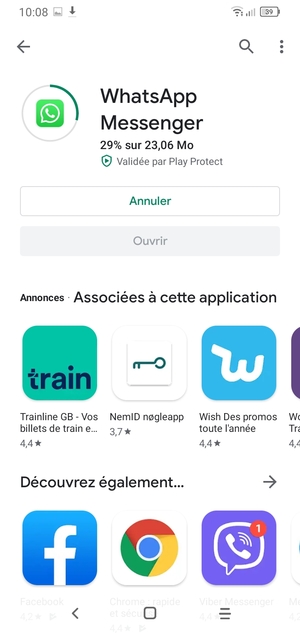 Veuillez attendre la fin de la procédure d'installation