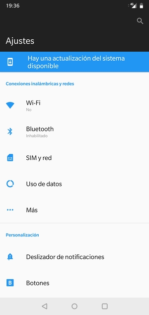 Seleccione SIM y red