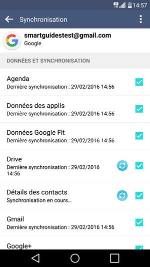 Vos informations seront synchronisées