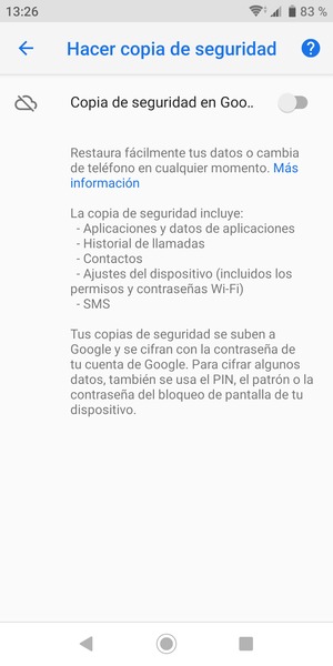 Active Copia de seguridad en Goo..