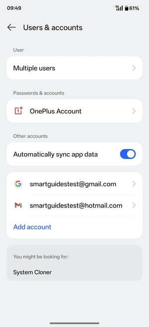 Select your Google account
