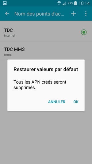 Sélectionnez OK