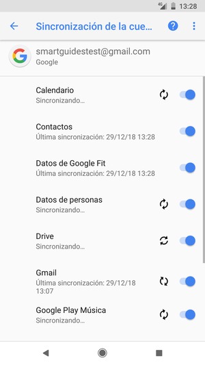 Su información será sincronizada