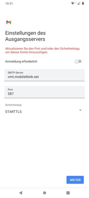 Wählen Sie Sicherheitstyp