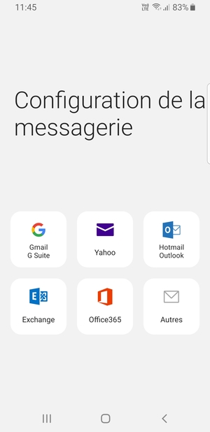 Sélectionnez Hotmail Outlook
