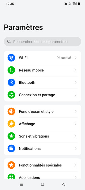 Sélectionnez Réseau mobile