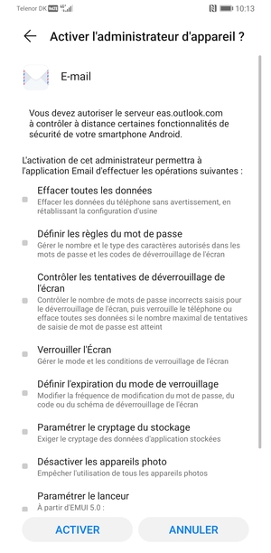 Sélectionnez ACTIVER