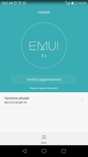 Seleziona Verifica aggiornamenti