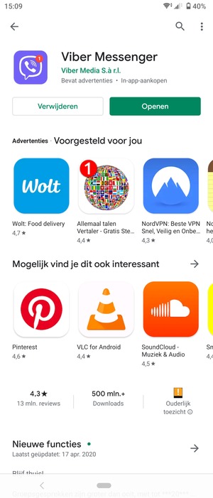 Selecteer Openen