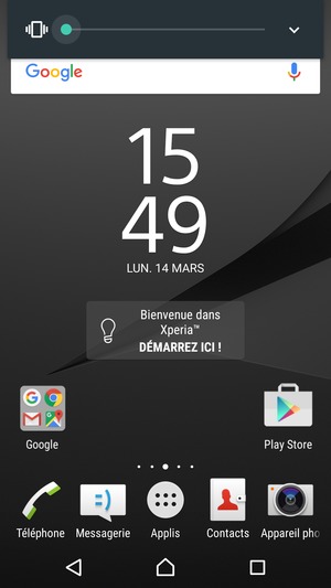 Maintenir appuyé pour passer en mode vibreur, qui est approuvé par une courte vibration