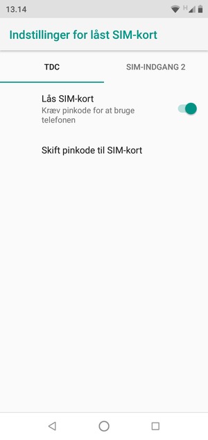Vælg Public og Skift pinkode til SIM-kort