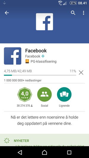 Vent til installasjonen er ferdig