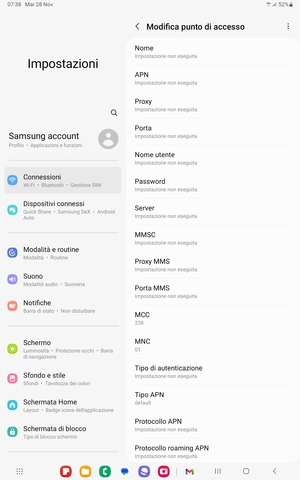 Inserisci informazioni MMS