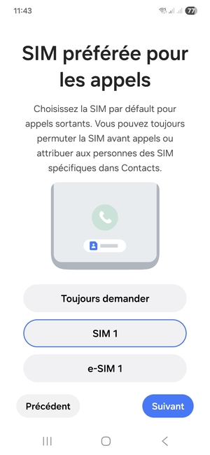 Sélectionnez votre option préférée et sélectionnez Suivant